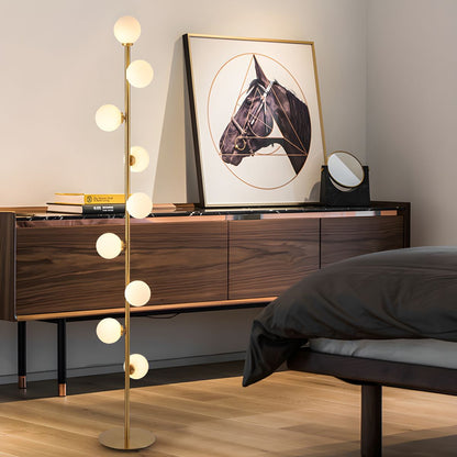 White Glass Nine Light Floor Lamp Reading Design | Talmiro