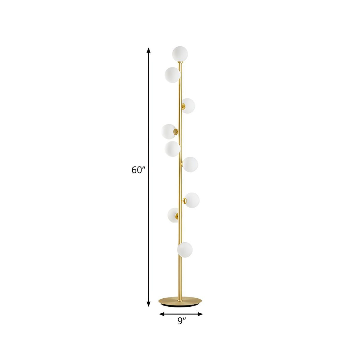 White Glass Nine Light Floor Lamp Reading Design | Talmiro