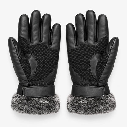 Winter Gloves With Plush Trim