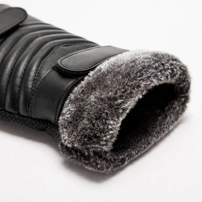 Winter Gloves With Plush Trim
