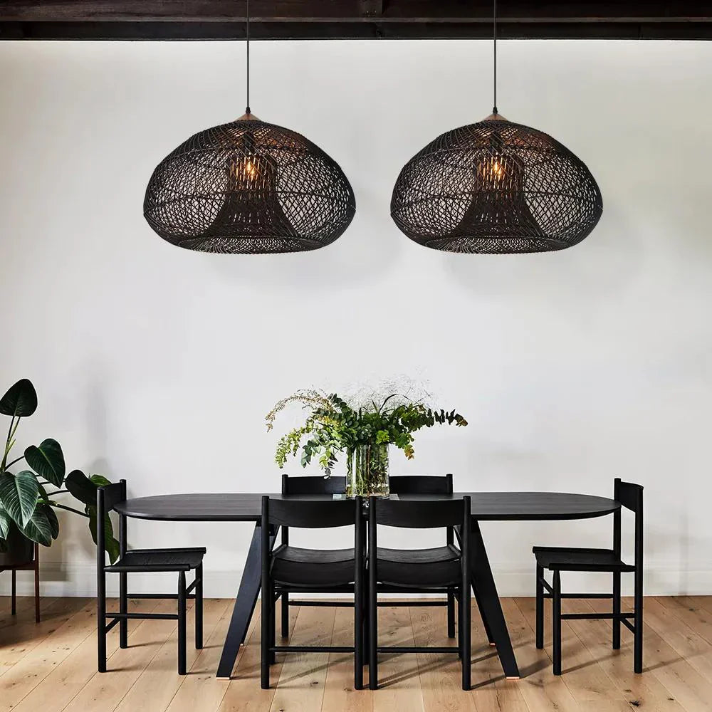 Wisteria Rattan Japandi Pendant Light Fixture | Ravena
