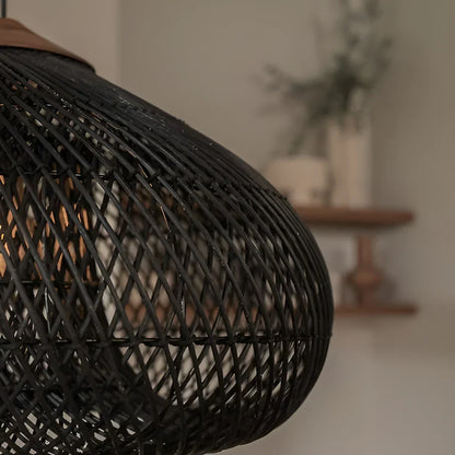 Wisteria Rattan Japandi Pendant Light Fixture | Ravena