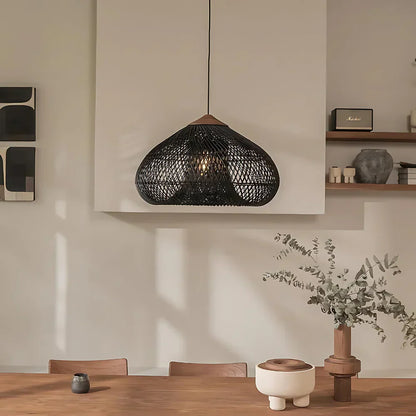 Wisteria Rattan Japandi Pendant Light Fixture | Ravena