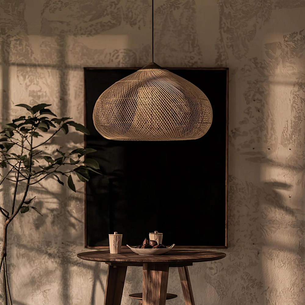 Wisteria Rattan Japandi Pendant Light Fixture | Ravena