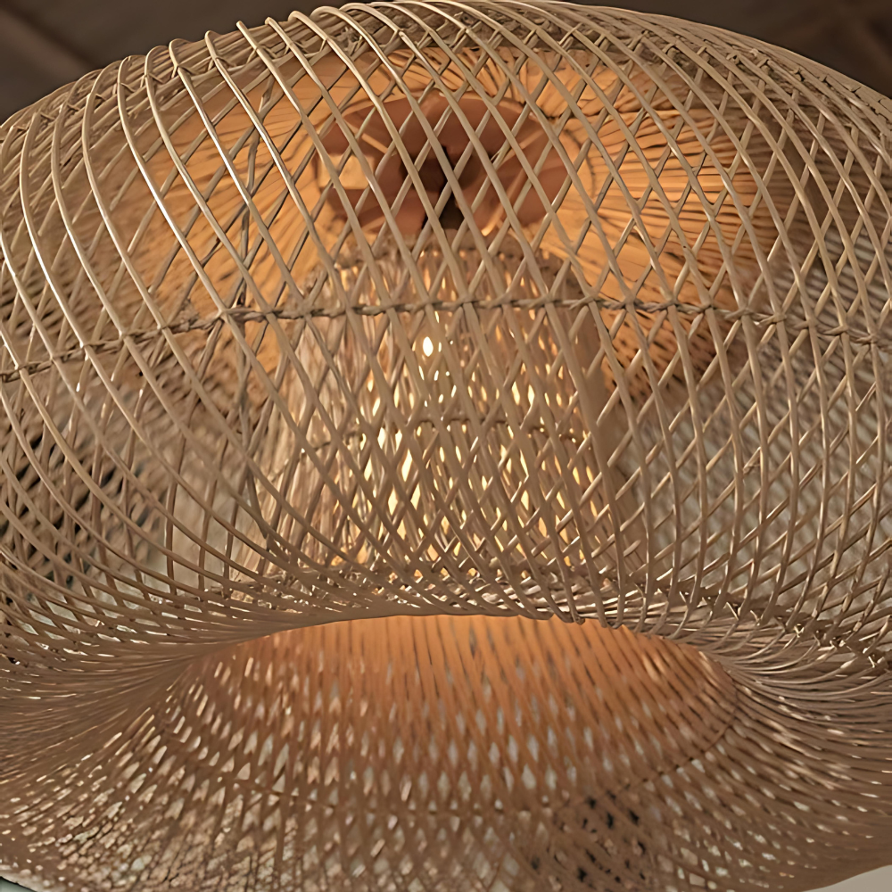 Wisteria Rattan Japandi Pendant Light Fixture | Ravena