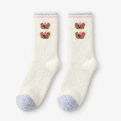 Women's Fuzzy Cartoon Mid-Calf Socks