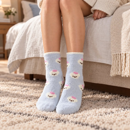 Women's Fuzzy Cartoon Mid-Calf Socks
