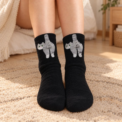 Women's Fuzzy Mid-Tube Monster Socks