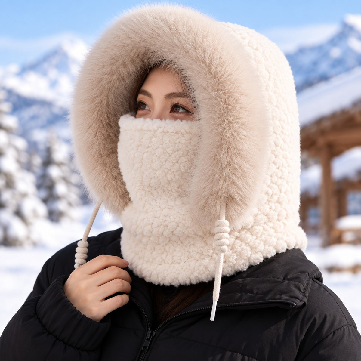 Women's Integrated Winter Balaclava Hat