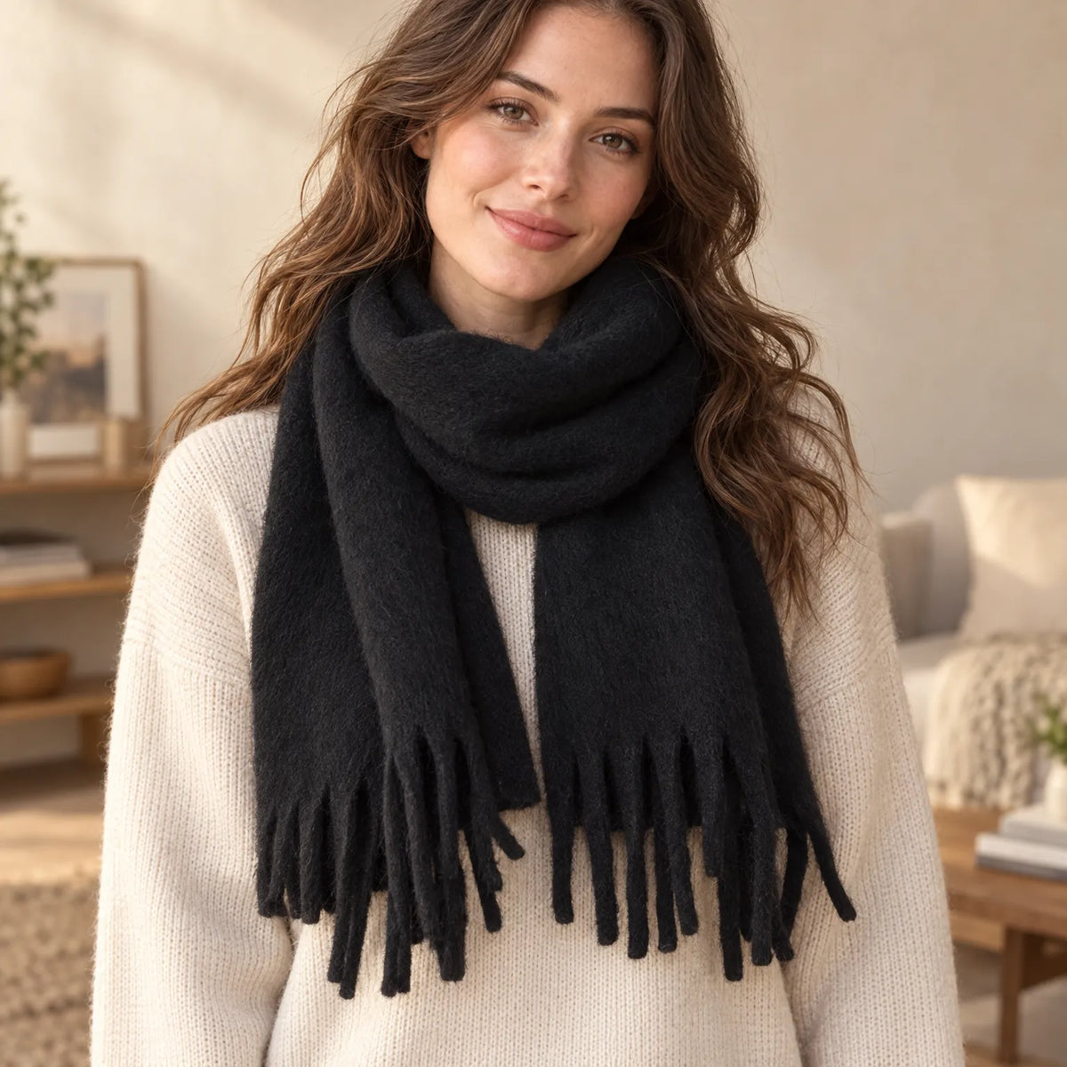 Women's Long Fuzzy Winter Scarf