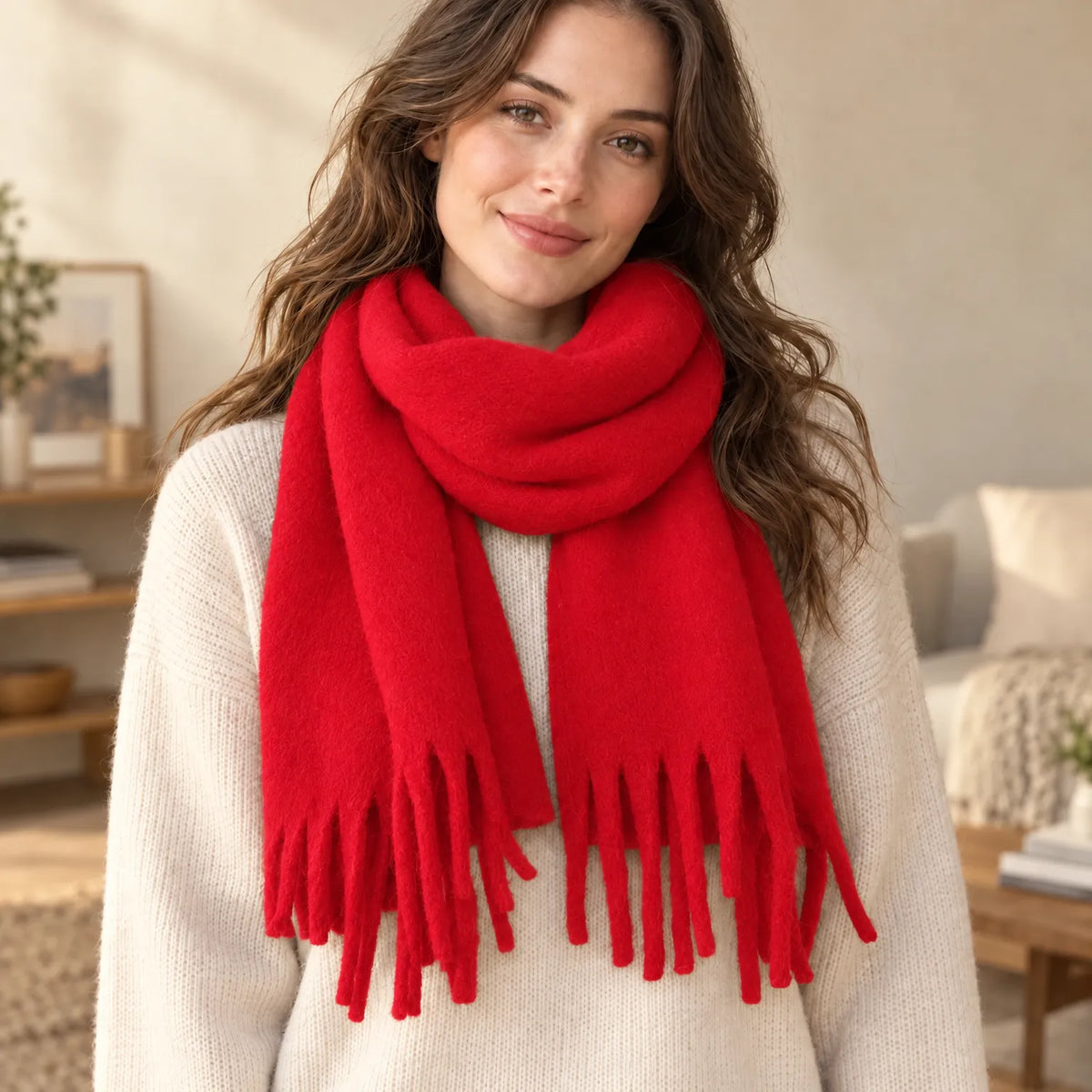 Women's Long Fuzzy Winter Scarf