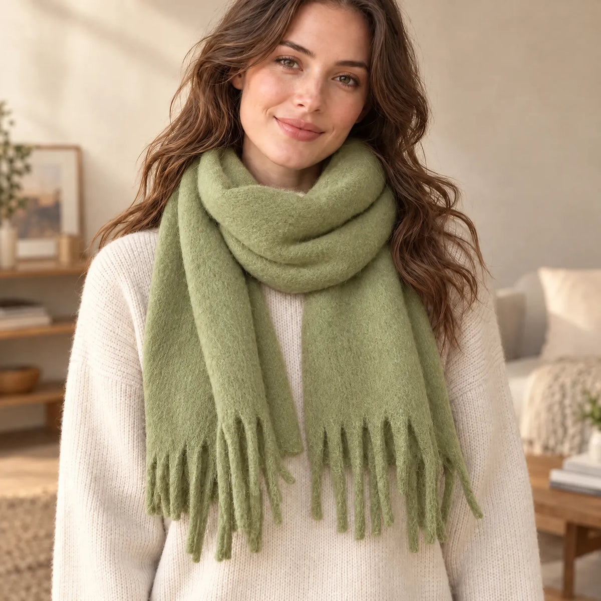 Women's Long Fuzzy Winter Scarf
