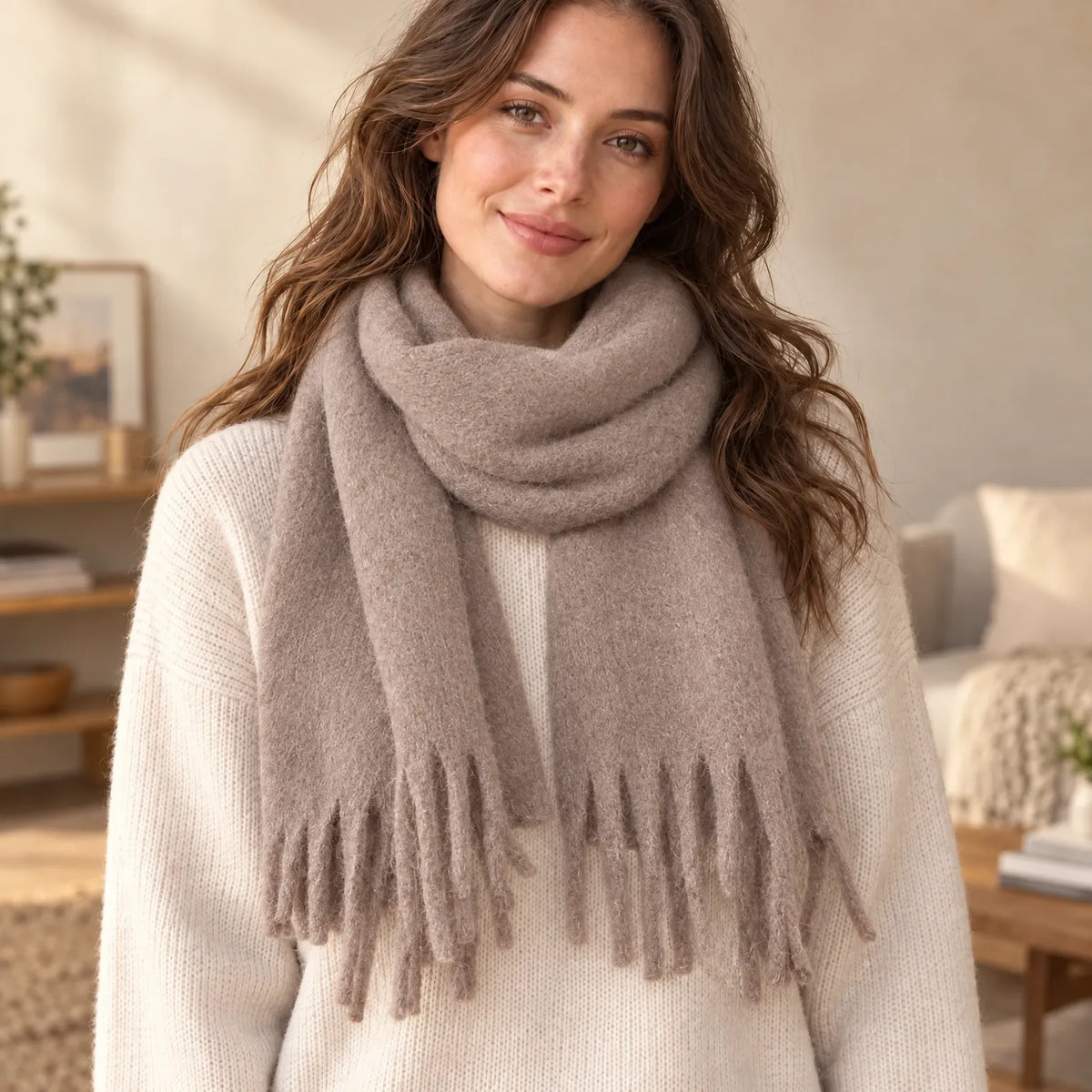 Women's Long Fuzzy Winter Scarf