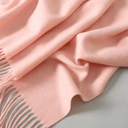 Women's Solid Fringed Winter Scarf