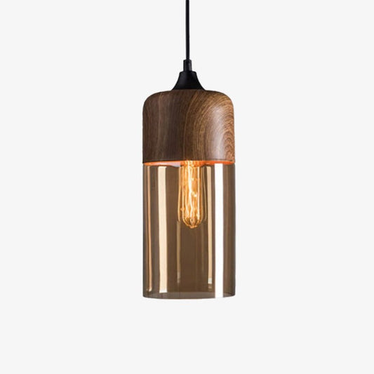 Wood Glass Nordic Pendant Light Fixture | Brandel