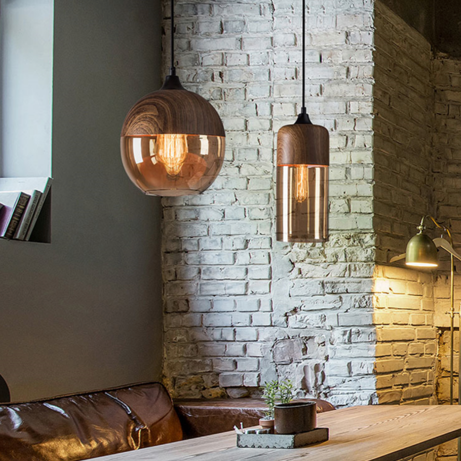 Wood Glass Nordic Pendant Light Fixture | Brandel