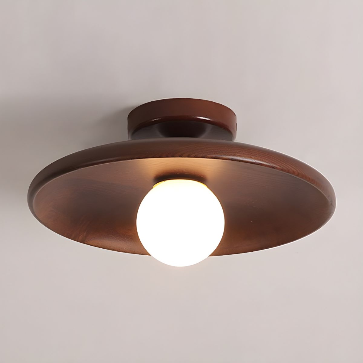 Wood Globe Flush Mount Ceiling Light Nordic Style | Lurvane