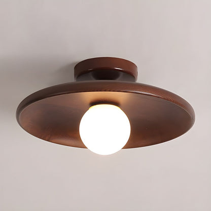 Wood Globe Flush Mount Ceiling Light Nordic Style | Lurvane
