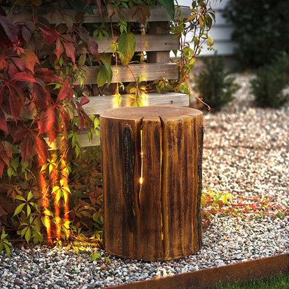 Wooden Column Outdoor Floor Lamp Garden Light | Elvanto