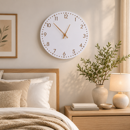 Wooden Finish Minimalist Wall Clock Silent Quartz | Halvern