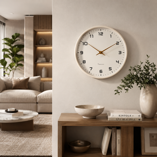 Wooden Nordic Minimalist Quartz Wall Clock Accent | Norrwyn