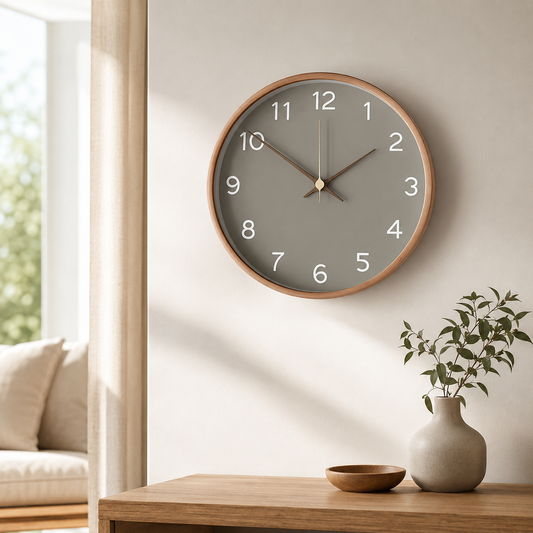 Wooden Nordic Wall Clock with Silent Sweep Movement | Veralin