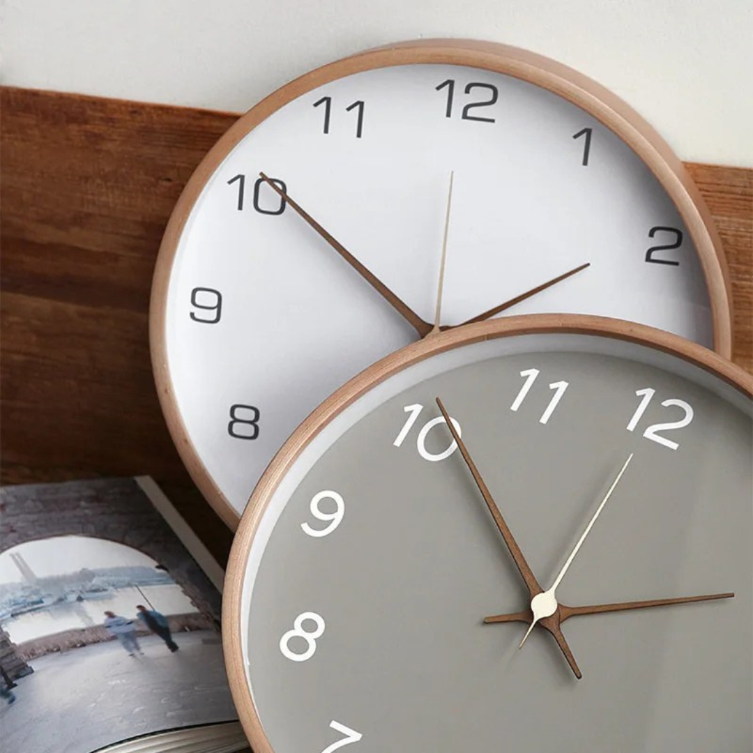 Wooden Nordic Wall Clock with Silent Sweep Movement | Veralin