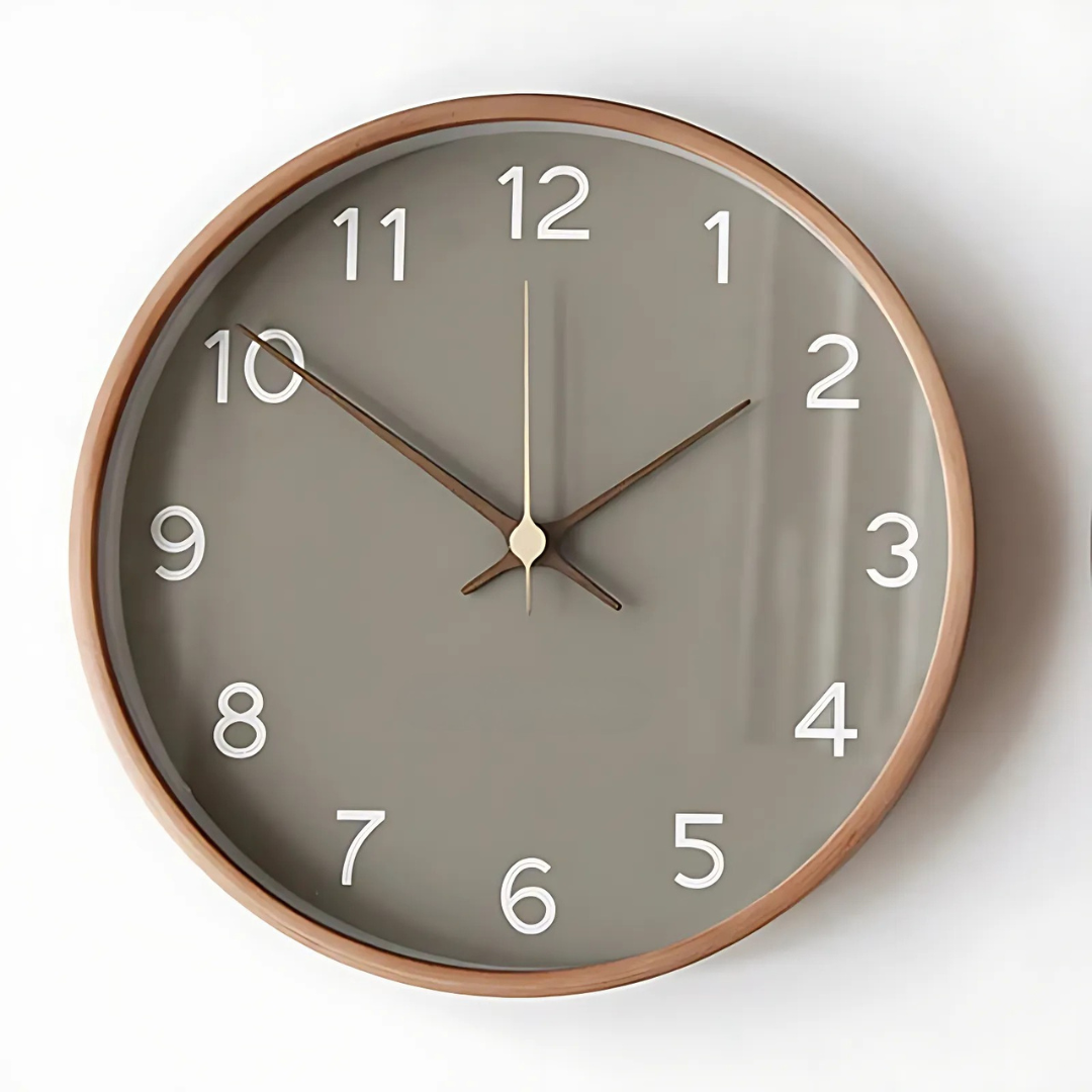Wooden Nordic Wall Clock with Silent Sweep Movement | Veralin