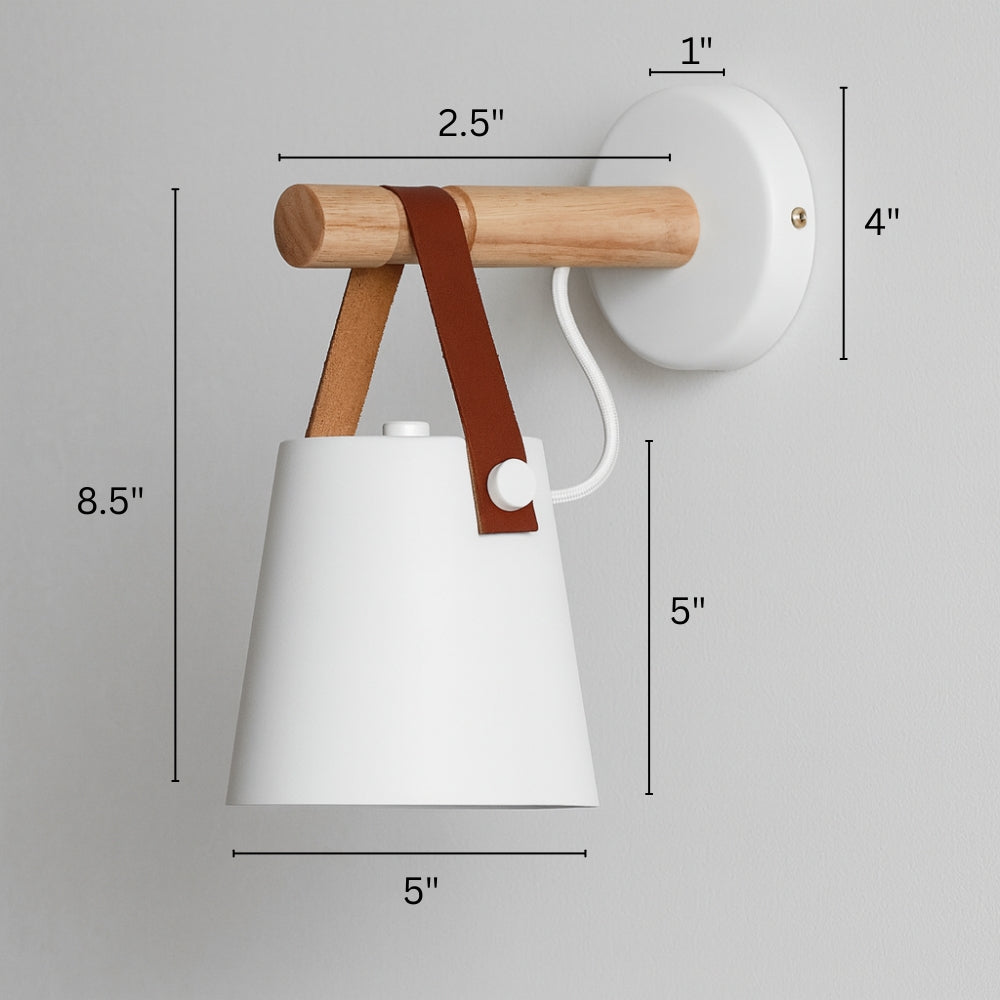 Wooden Scandinavian LED Wall Light with Shade | Woodlyn