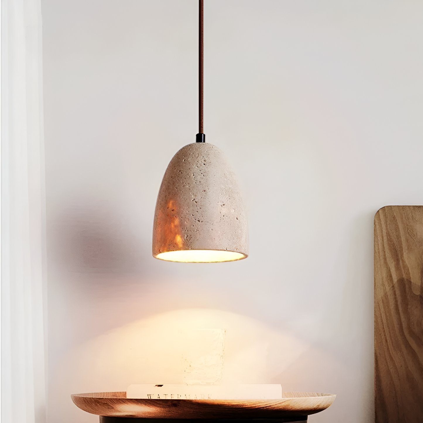 Yellow Travertine Retro Bell Pendant Light | Lareda