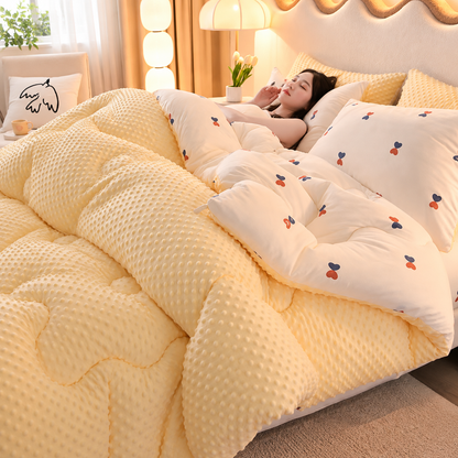 Thick Winter Comforter with Reversible Textured Design