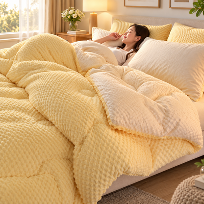 Thick Winter Comforter with Reversible Textured Design