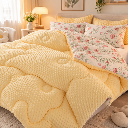 Thick Winter Comforter with Reversible Textured Design