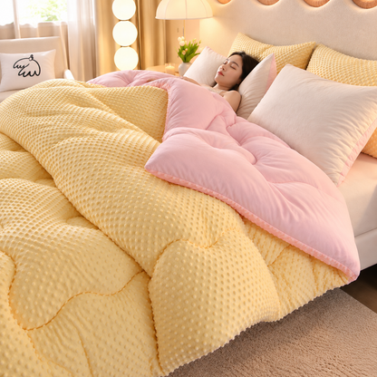 Thick Winter Comforter with Reversible Textured Design